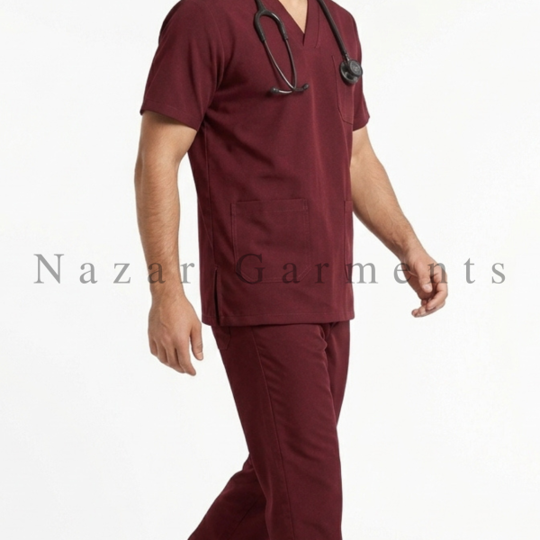 maroon Doctor scrub nazar garments