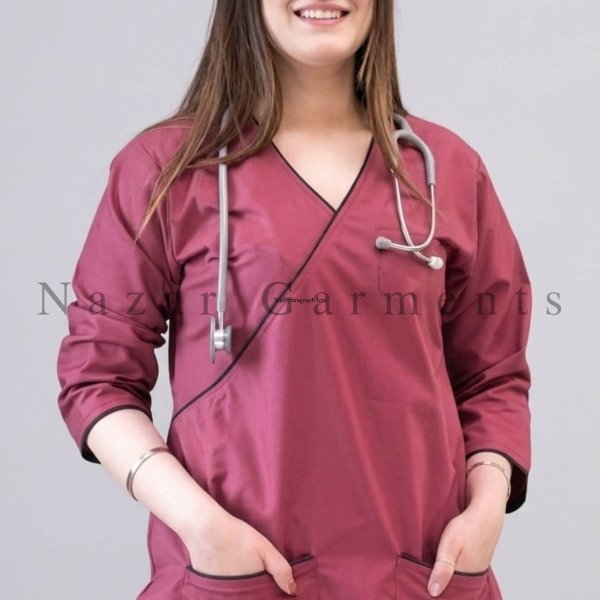 Maroon Hospital Scrub Nazar Garments
