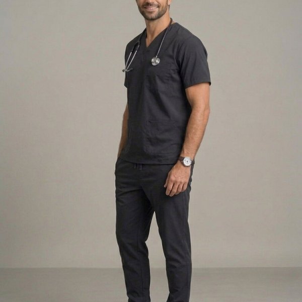 Black Medical scrub Cotton mix Nazar Garments