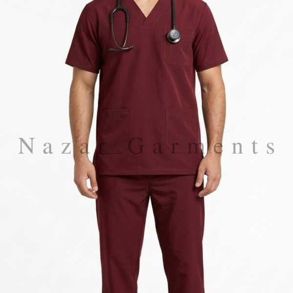 maroon Doctor scrub nazar garments